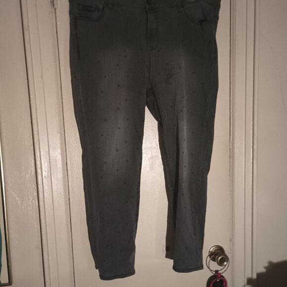 Kensie Jeans Effortless Ankle Mid Rise Black With Black Stars Size 20W - Picture 9 of 9